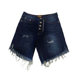 NWT   POL  Women's S   High-Waisted   Jean Shorts   Distressed   Blue